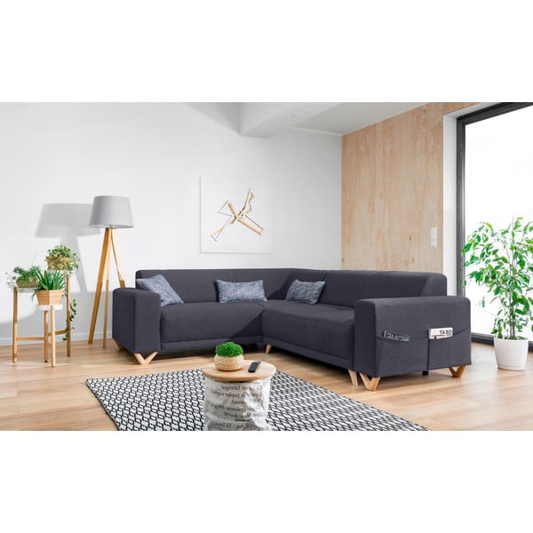 Antracīta pelēks salokāms/ar uzglabāšanas vietu stūra dīvāns (ar kreiso stūri/L veida) Classy Sophie – Miuform-image-3