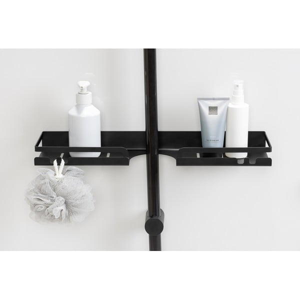 Melns nerūsējošā tērauda pašturošs vannas istabas plaukts Altarella – Wenko-image-2