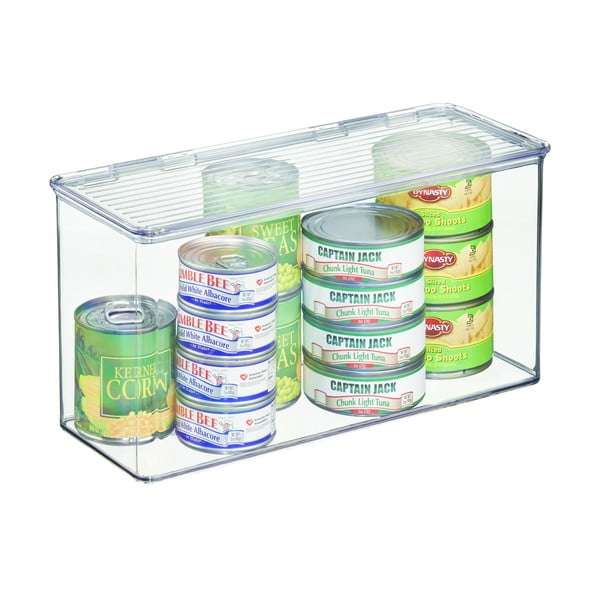 Caurspīdīga uzglabāšanas kaste ar vāku iDesign, 14,5 x 34 cm-image-4