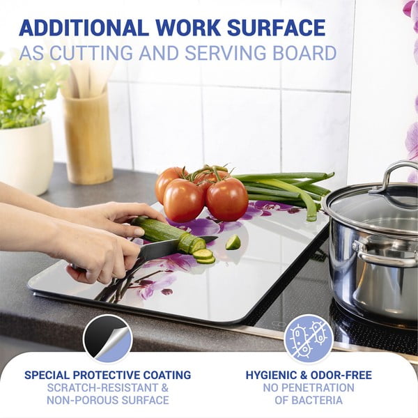 Stikla aizsargplāksnes plītij (2 gab.) Wenko Orchid, 52 x 30 cm-image-4