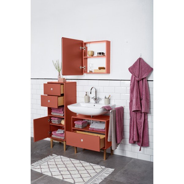 Sarkans vannasistabas sienas skapītis ar spoguli Tom Tailor Color Bath-image-2