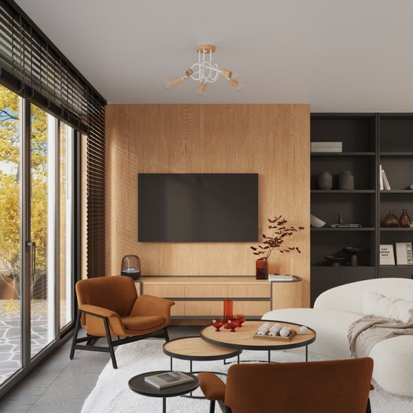 Dabīga toņa griestu lampa 15x61 cm Tumber – Sollux-image-4