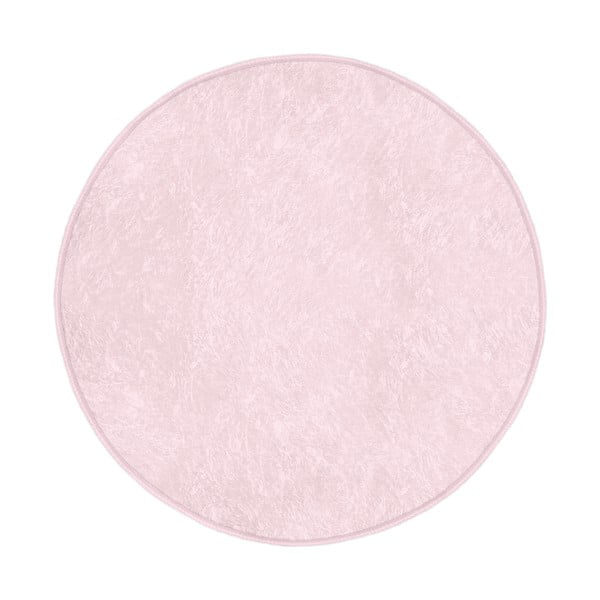 Gaiši rozā mazgājams robotu putekļu sūcējiem piemērots apaļš paklājs ø 80 cm Comfort – Mila Home