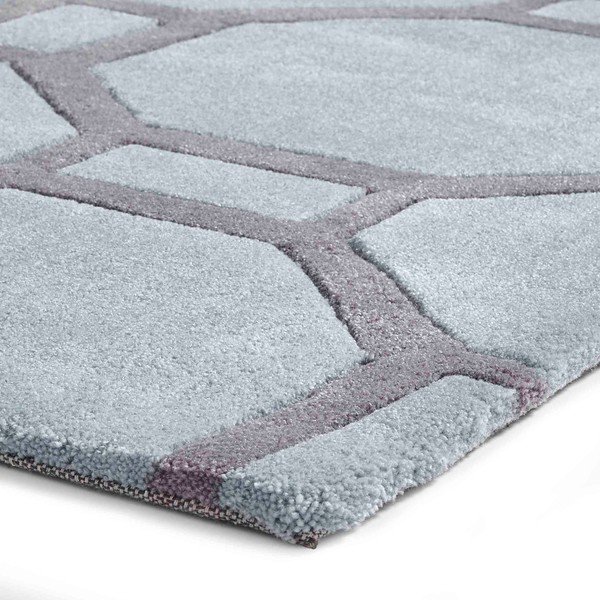 Zili pelēks paklājs Think Rugs Tile, 120 x 170 cm-image-1