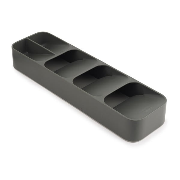 Pelēks plastmasas galda piederumu organizators 11 x 39,5 cm Duo – Joseph Joseph-image-3