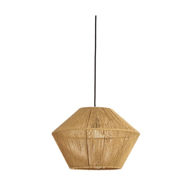Gaiši zaļa piekaramā lampa ar džutas abažūru ø 40 cm Fugia – Light & Living