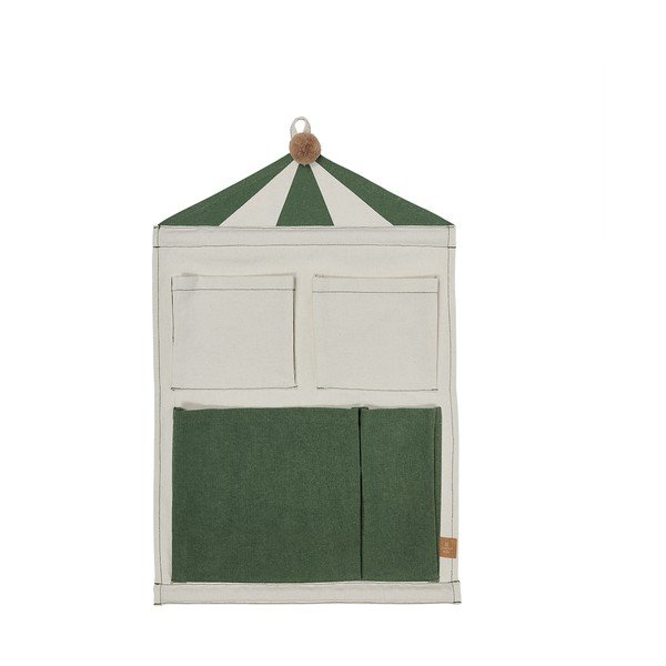Zaļš/krēmkrāsas tekstila piekaramais organizators 40x1x60 cm Circus – OYOY Mini