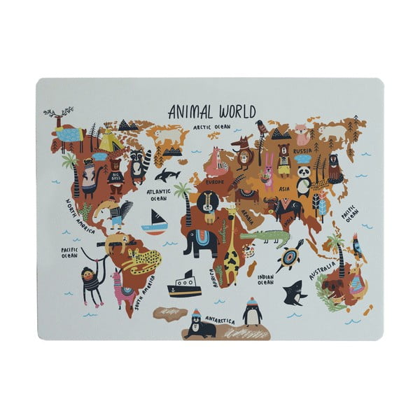 Galda paklājs Really Nice Things Animals Worldmap, 55 x 35 cm