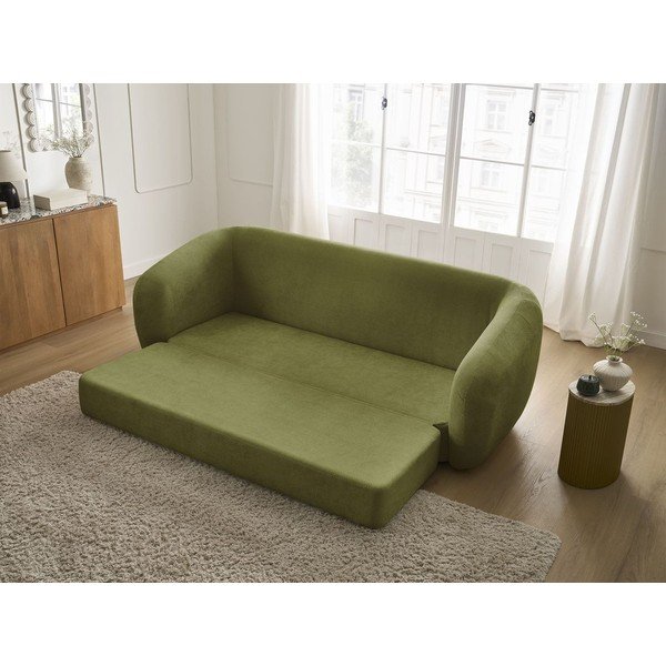 Zaļš salokāms dīvāns no šenila auduma 228 cm Neyo – Bobochic Paris-image-1