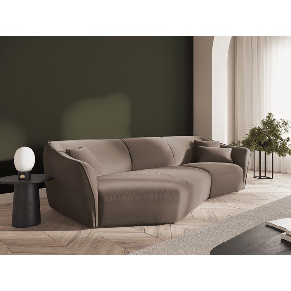 Brūns samta stūra dīvāns Tokyo – Cosmopolitan Design-image-1