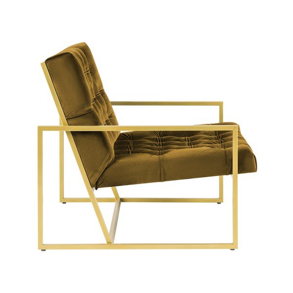 Sinepju dzeltens krēsls ar zeltainu dizainu Mazzini Sofas Bono-image-3