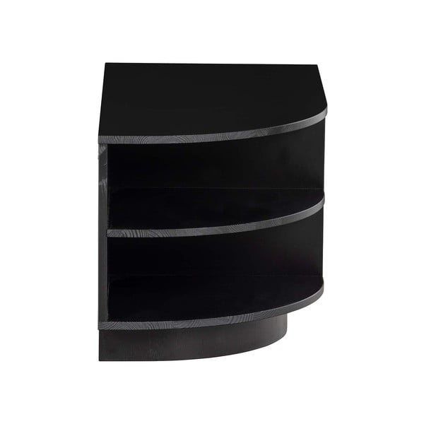 Melns priedes masīvkoka modulārais TV galdiņš 78x40 cm Finca – WOOOD-image-4