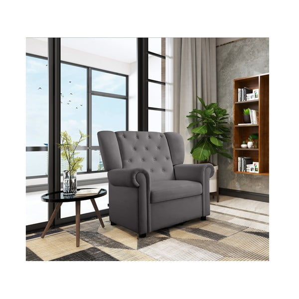 Pelēks samta šūpuļkrēsls Lillyse – Støraa-image-3