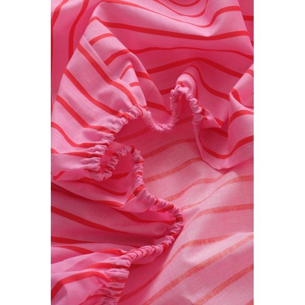 Rozā palags no organiskās kokvilnas  ar gumiju 180x200 cm Sima – Jotex