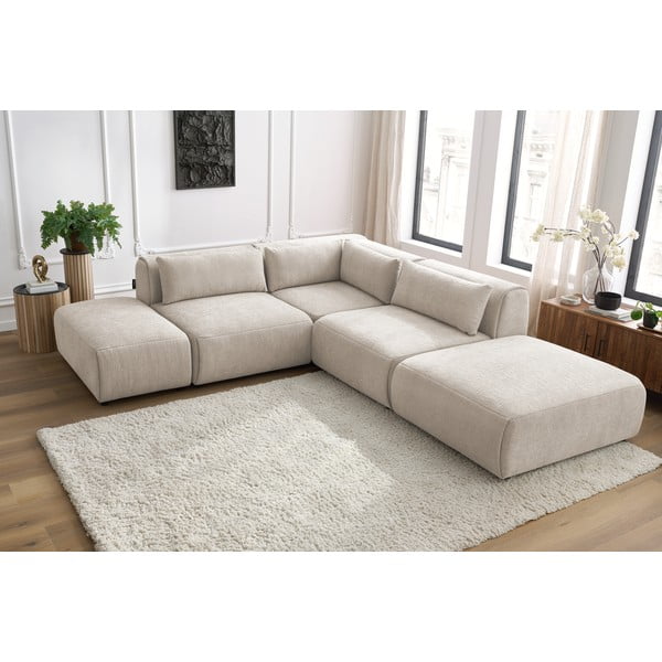 Bēšs stūra dīvāns (maināms stūris) Jeanne – Bobochic Paris-image-1