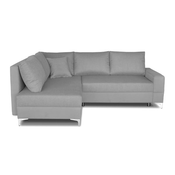 Pelēka stūra dīvāns-guļamā gulta Windsor & Co. Dīvāni Zeta, kreisais stūris