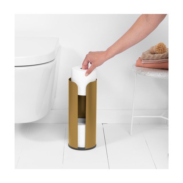 Zelta krāsas tērauda tualetes papīra turētājs ReNew – Brabantia-image-2