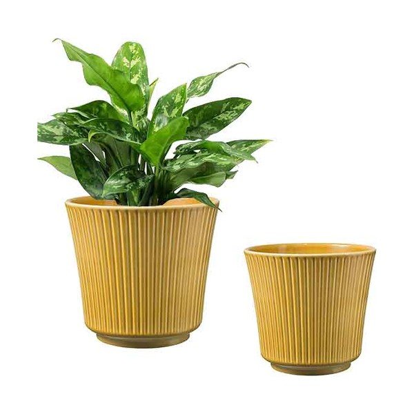 Dzeltens keramikas puķu pods Big Pots Gloss, ø 20 cm-image-1