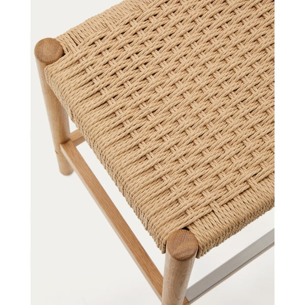 Dabīga toņa ozola masīvkoka bāra taburetes (2 gab.) (sēdekļa augstums 66 cm) Yalia – Kave Home-image-4