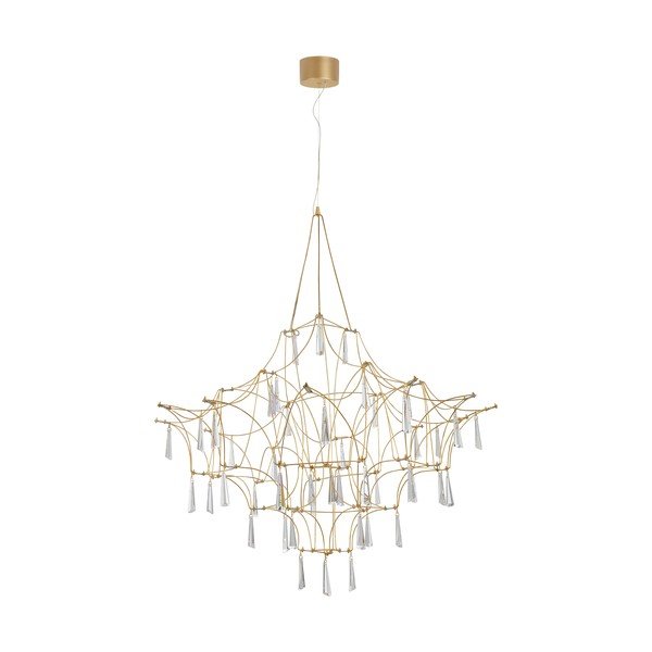 Zelta krāsas metāla LED piekaramā lampa ø 80 cm Goro – Nova Luce