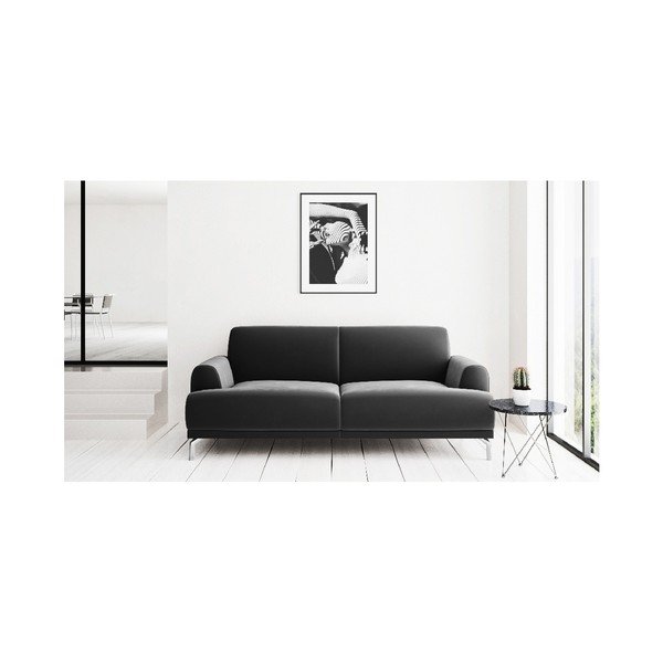 Tumši pelēks samta dīvāns MESONICA Puzo, 170 cm-image-4