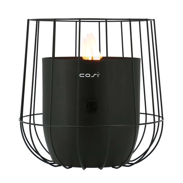 Melna gāzes lampa Cosi Basket, augstums 31 cm