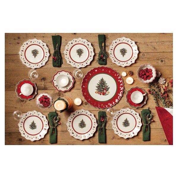 Balta porcelāna krūze un šķīvītis ar Ziemassvētku motīvu Villeroy & Boch, 0,3 l-image-1
