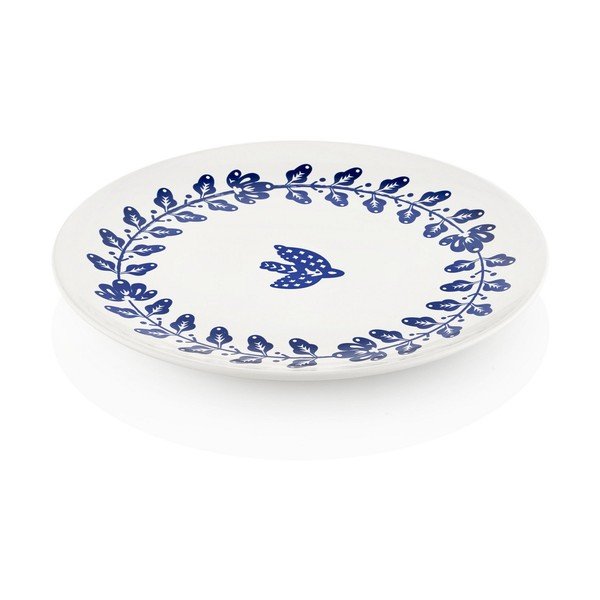 6 baltu un zilu porcelāna šķīvju komplekts Mia Bloom, ⌀ 26 cm-image-1