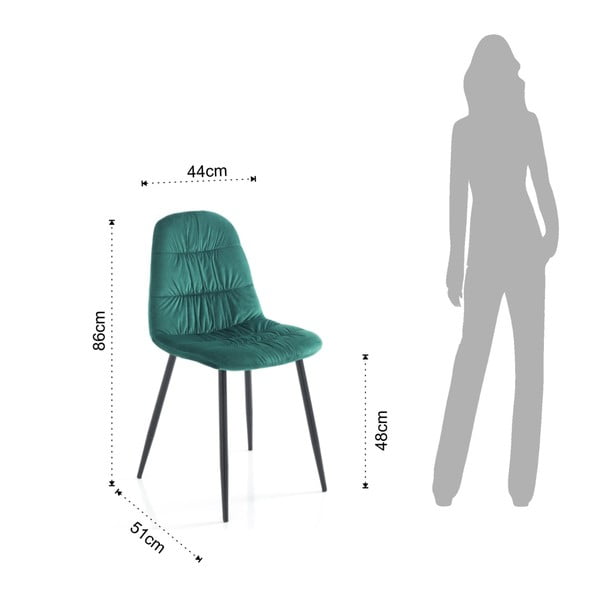 4 zaļo Tomasucci pūkaino pusdienu krēslu komplekts-image-4