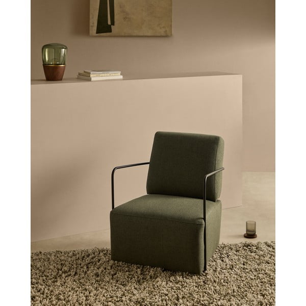 Zaļš atpūtas krēsls Gamer – Kave Home-image-1