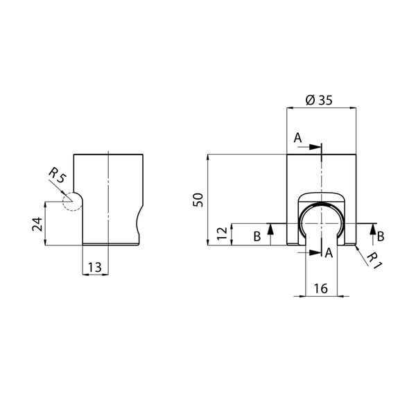Zelta krāsas misiņa dušas galvas turētājs ø 3,5 cm – Sapho-image-1