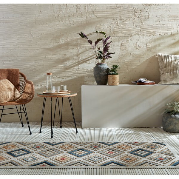 Krēmkrāsas āra celiņa paklājs 80x230 cm Zion Natural – Flair Rugs-image-1