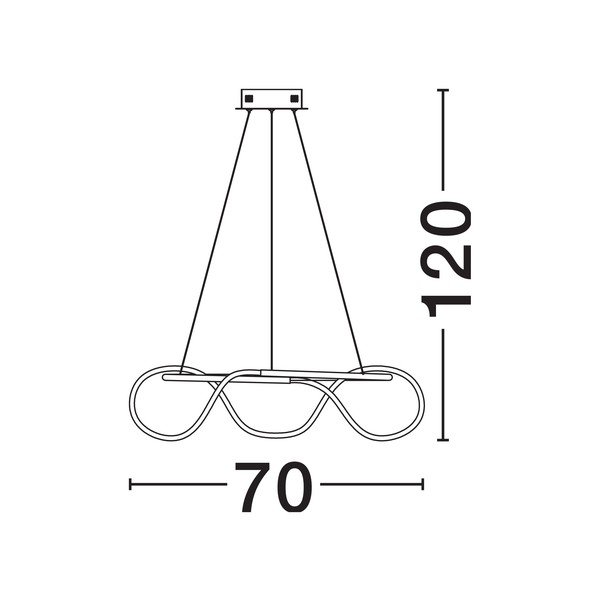 Zelta krāsas alumīnija LED piekaramā lampa ar regulējamu spilgtumu ar akrila stikla abažūru ø 70 cm Tiriac – Nova Luce-image-4