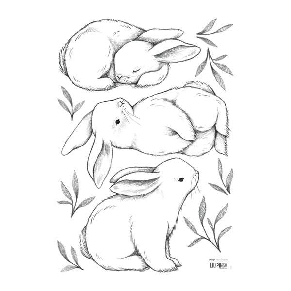 Uzlīmju loksne 30x42 cm Bunnies – Lilipinso