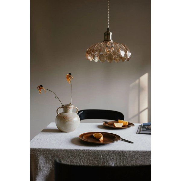Misiņa krāsas/dzintara dzeltena piekaramā lampa ar stikla abažūru ø 25,5 cm Kurage – Markslöjd-image-1