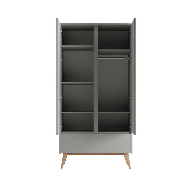 Pelēks bērnu drēbju skapis 100x52,5 cm Swing – Pinio-image-2