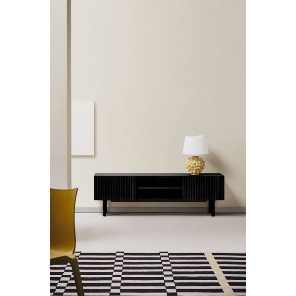 Melns TV galdiņš ar oškoka imitāciju 160x50x43 cm Sion – Jotex-image-1