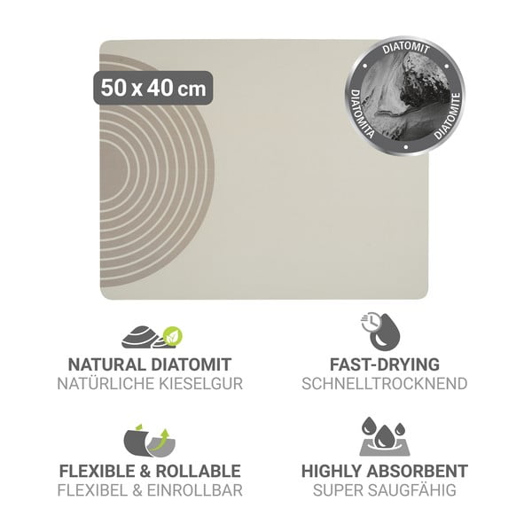 Bēšs gumijas trauku žāvēšanas paliktnis 50x40 cm Dima – Wenko-image-3