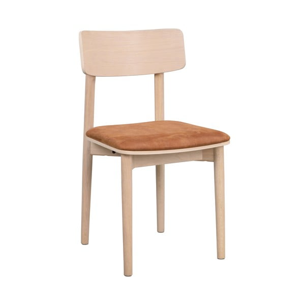 Konjakbrūni/dabīga toņa mākslīgās ādas pusdienu krēsli (2 gab.) Wolcott – Rowico