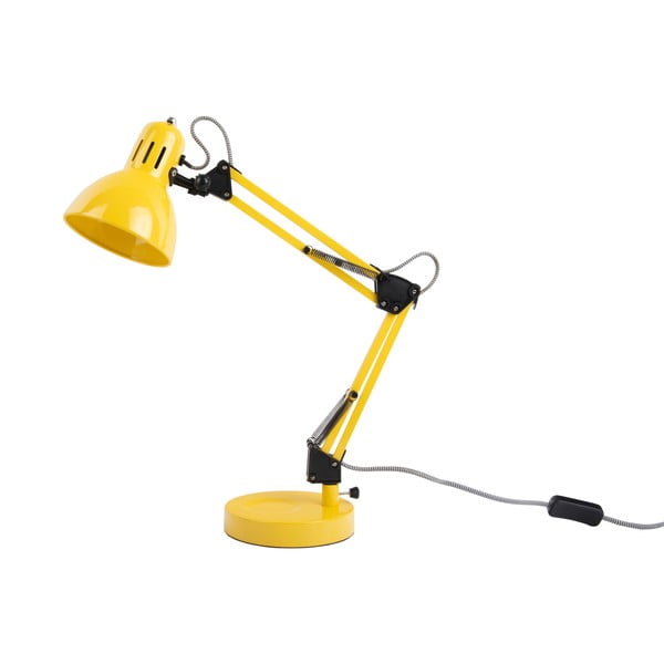 Gaiši dzeltena galda lampa ar metāla abažūru (augstums 52 cm) Funky Hobby – Leitmotiv