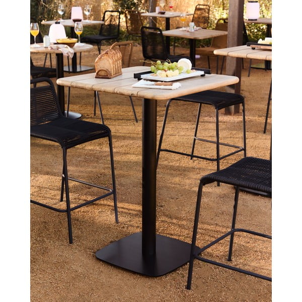 Bāra galds ar akācijas koka galda virsmu 70x70 cm Saura – Kave Home-image-1