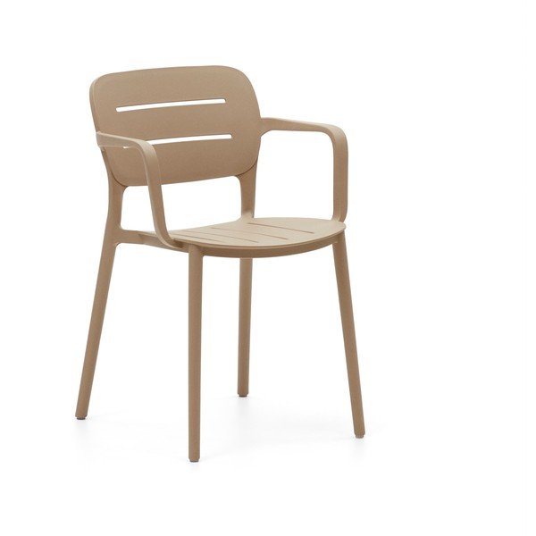 Bēšs plastmasas dārza krēsls Morella – Kave Home-image-2