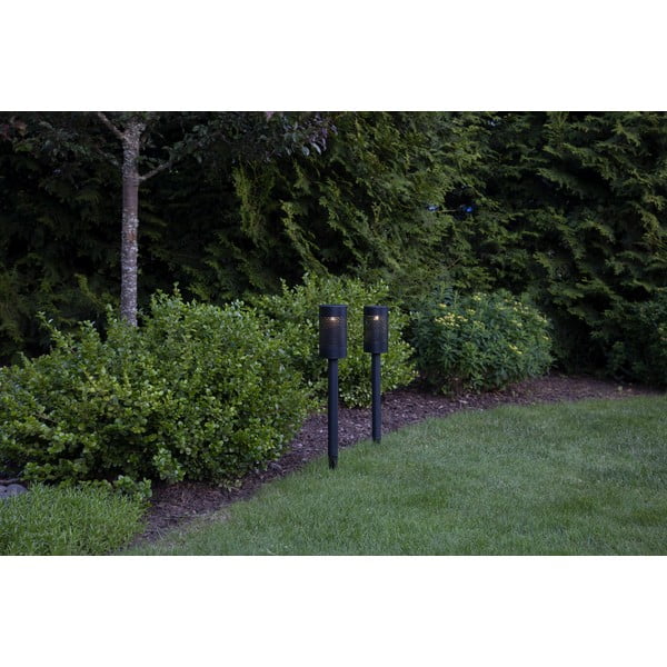 Melna nerūsējošā tērauda LED āra lampa ar saules baterijām Star Trading Blace, augstums 46 cm-image-3