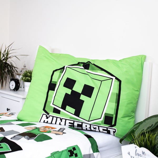 Vienguļamā mikrošķiedras bērnu gultas veļa 140x200 cm Minecraft – Jerry Fabrics-image-4