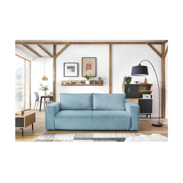 Piparmētru zaļš velveta salokāms/ar uzglabāšanas vietu dīvāns 245 cm Nihad – Bobochic Paris-image-1