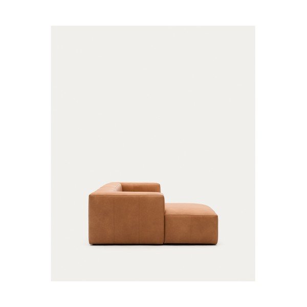 Brūns ādas stūra dīvāns (ar kreiso stūri/ar zvilni) Blok – Kave Home-image-4