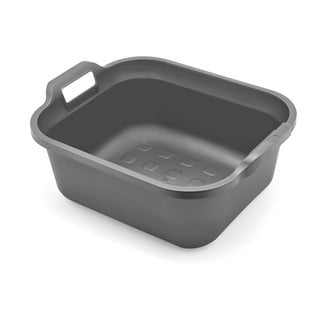 Metāliski pelēka plastmasas bļoda ar diviem rokturiem Addis, 39 x 32 x 14 cm