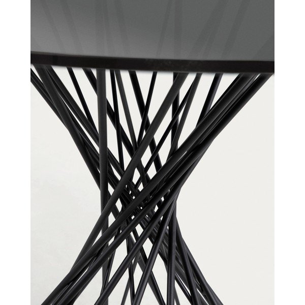 Melns apaļš ēdamgalds ar stikla galda virsmu ø 120 cm Niut – Kave Home-image-3