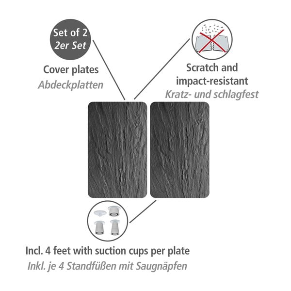 Stikla aizsargplāksnes plītij (2 gab.) Wenko XL, 52 x 40 cm-image-3