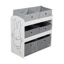 Balts/pelēks bērnu rotaļlietu organizators 63,5x29,5x60 cm Miffy – Roba